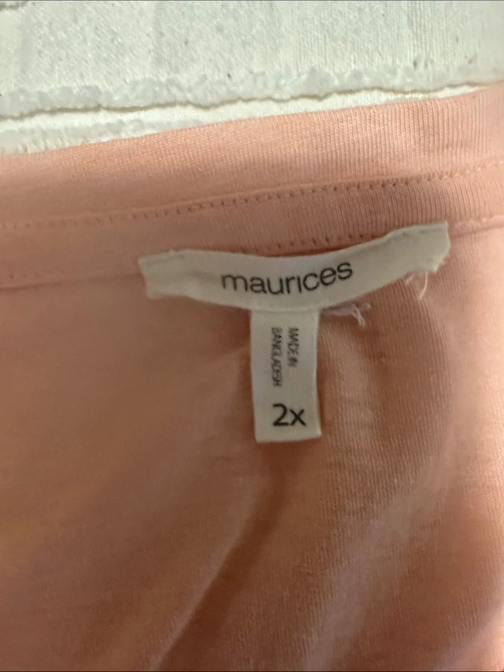 Maurices Peach/Pink V-Neck Tee with 